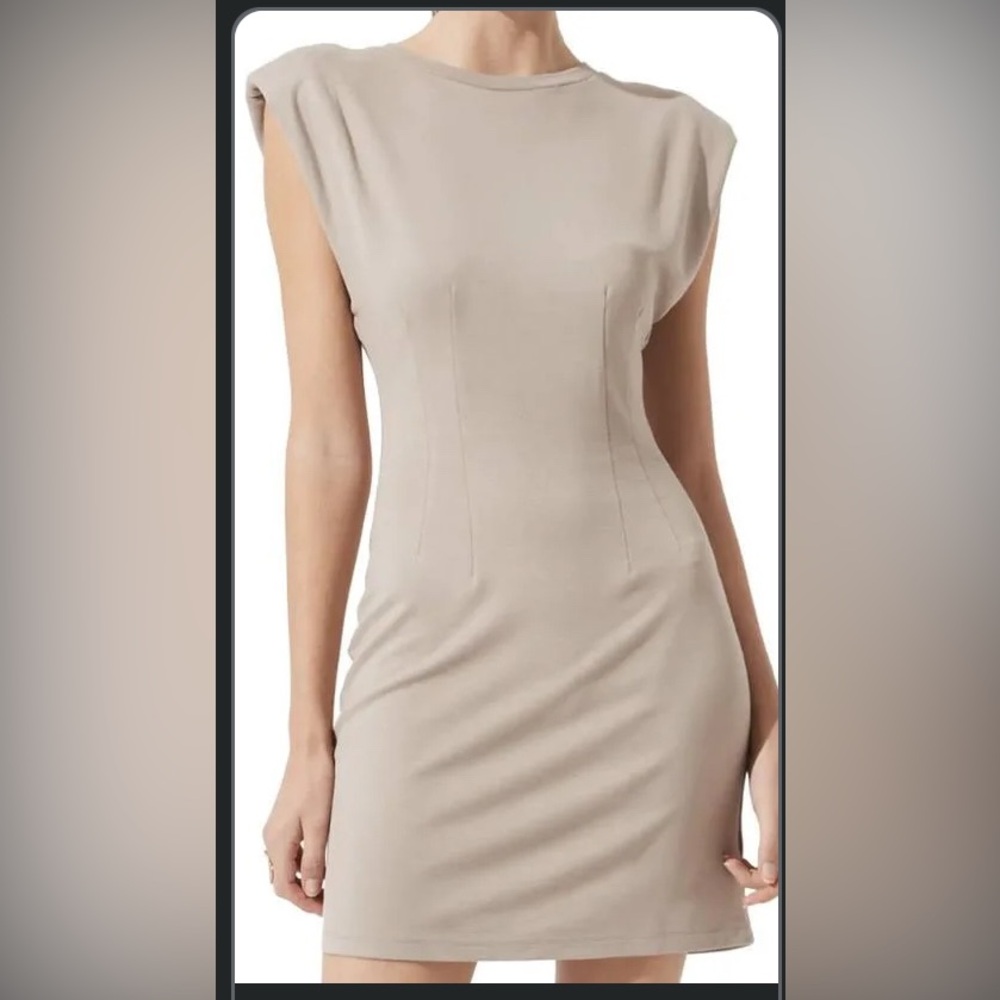Astr Padded Shoulder Dress